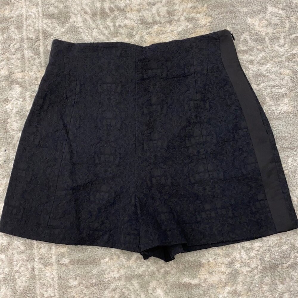 Black brocade shorts NWOT